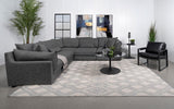 Sasha Barely Black Upholstered 5-Piece Modular Sectional Sofa from Coaster - Luna Furniture