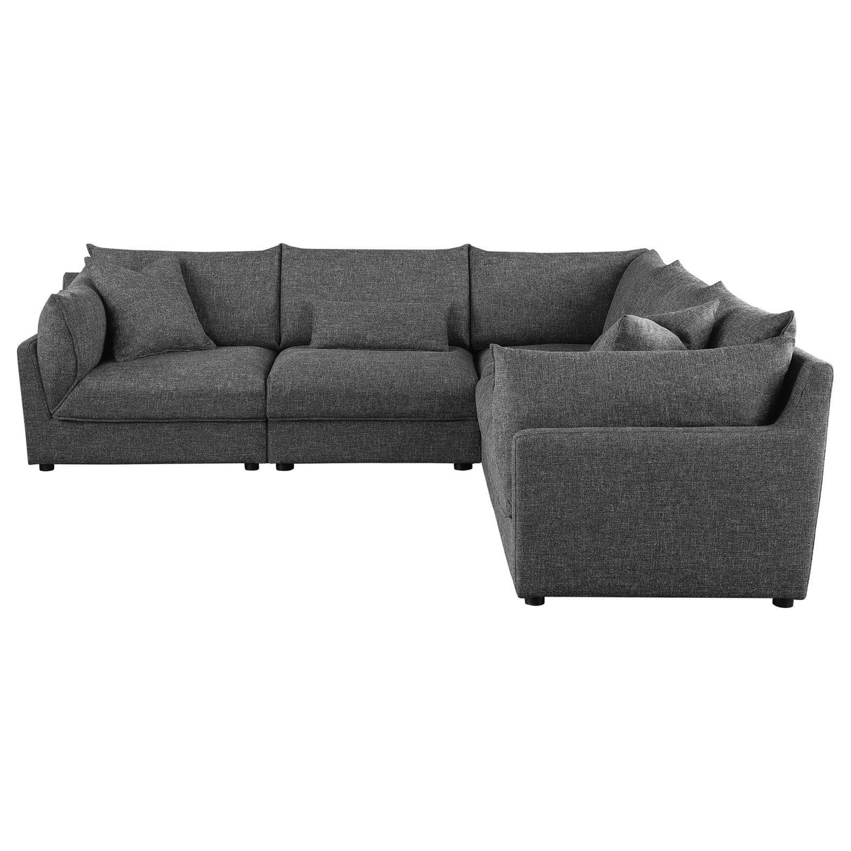 Sasha Barely Black Upholstered 5-Piece Modular Sectional Sofa from Coaster - Luna Furniture