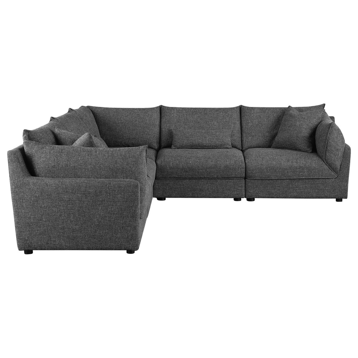 Sasha Barely Black Upholstered 5-Piece Modular Sectional Sofa from Coaster - Luna Furniture