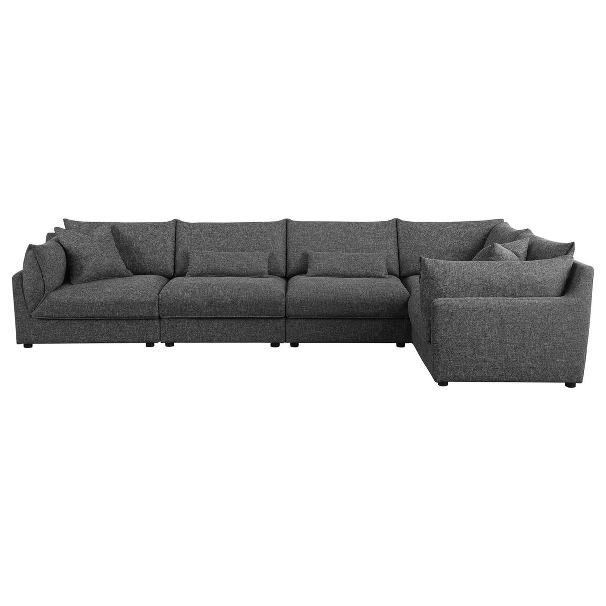 Sasha Barely Black Upholstered 5-Piece Modular Sectional Sofa from Coaster - Luna Furniture