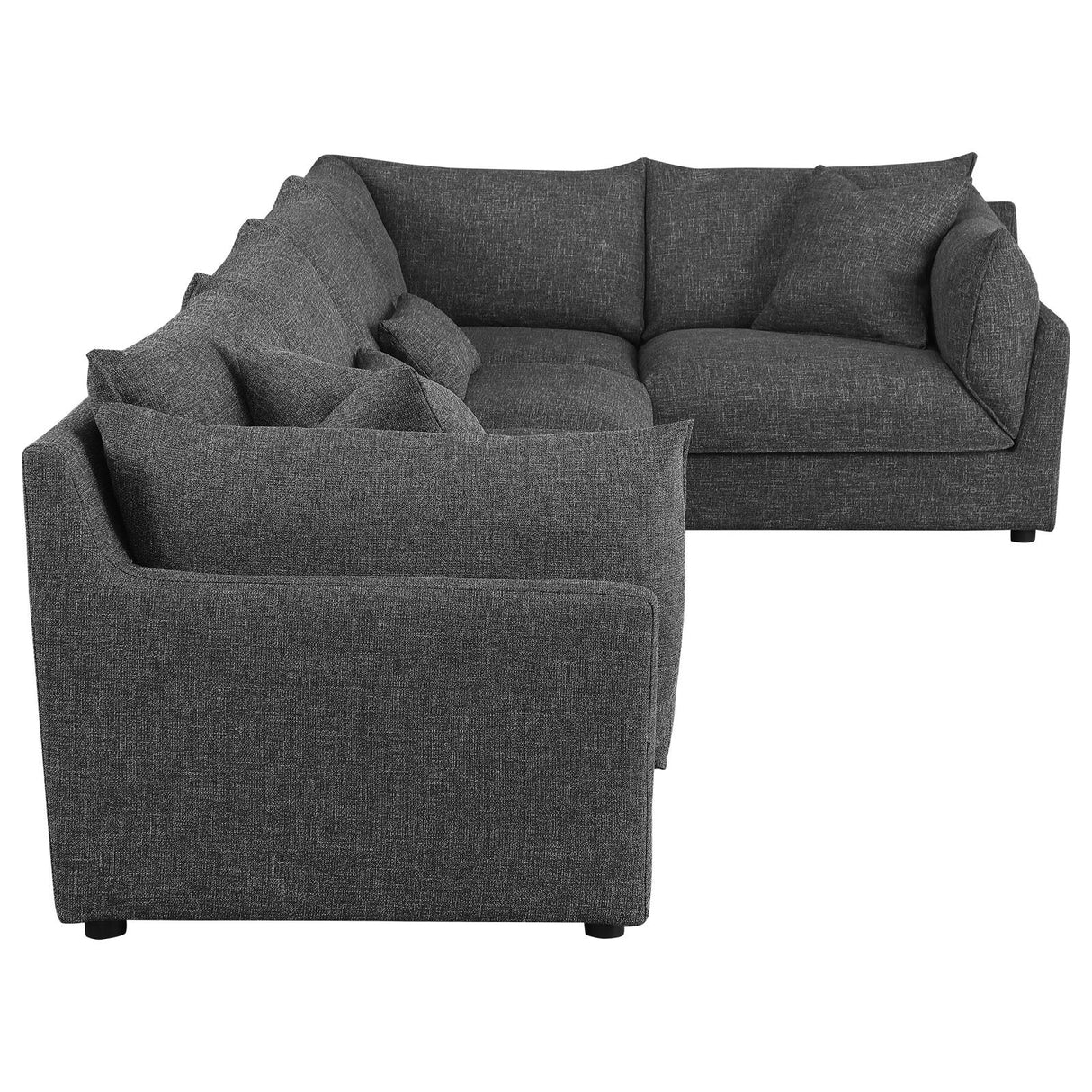 Sasha Barely Black Upholstered 5-Piece Modular Sectional Sofa from Coaster - Luna Furniture