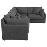 Sasha Barely Black Upholstered 5-Piece Modular Sectional Sofa from Coaster - Luna Furniture