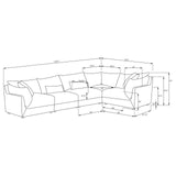 Sasha Barely Black Upholstered 5-Piece Modular Sectional Sofa from Coaster - Luna Furniture