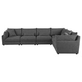 Sasha Barely Black Upholstered 6-Piece Modular Sectional from Coaster - Luna Furniture