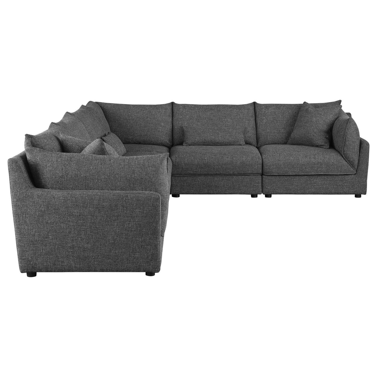 Sasha Barely Black Upholstered 6-Piece Modular Sectional from Coaster - Luna Furniture