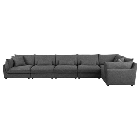 Sasha Barely Black Upholstered 6-Piece Modular Sectional from Coaster - Luna Furniture