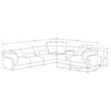 Sasha Barely Black Upholstered 6-Piece Modular Sectional from Coaster - Luna Furniture