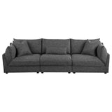 Sasha Black Upholstered 3-Piece Sofa Barely from Coaster - Luna Furniture