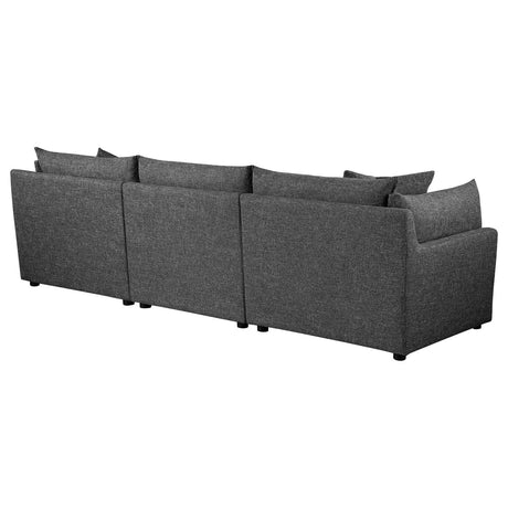 Sasha Black Upholstered 3-Piece Sofa Barely from Coaster - Luna Furniture