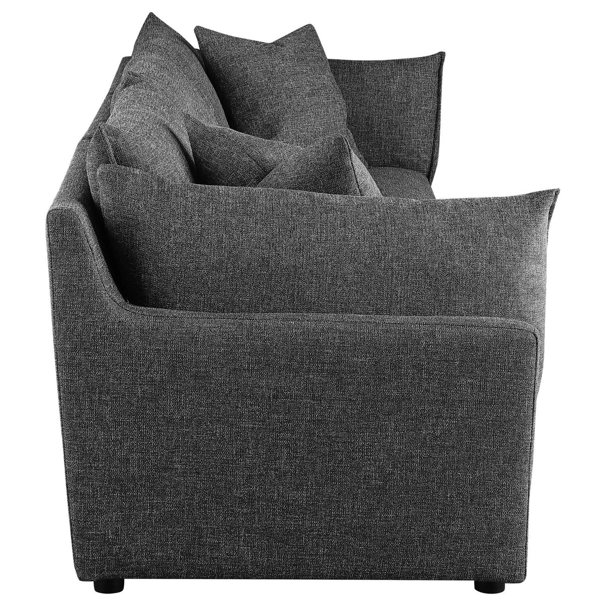 Sasha Black Upholstered 3-Piece Sofa Barely from Coaster - Luna Furniture