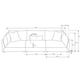 Sasha Black Upholstered 3-Piece Sofa Barely from Coaster - Luna Furniture