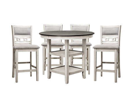 Savor White 5-Piece Counter Height Set from Homelegance - Luna Furniture