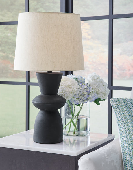 Scarbot Distressed Black Table Lamp from Ashley - Luna Furniture