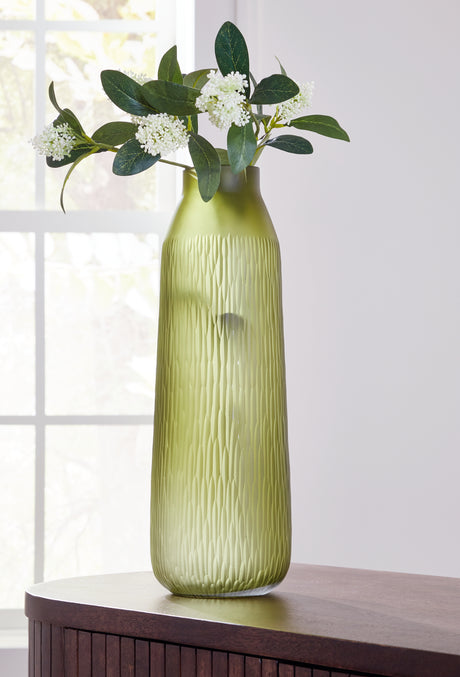 Scottyard Olive Green Vase from Ashley - Luna Furniture