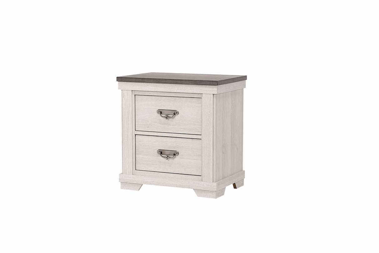 Leighton Cream/Brown Nightstand from Crown Mark - Luna Furniture