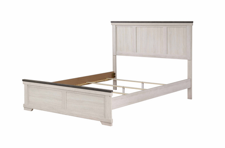 Leighton Cream/Brown King Panel Bed from Crown Mark - Luna Furniture