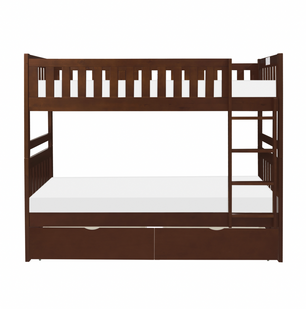 Rowe Dark Cherry Twin/Twin Bunk Bed with Storage Boxes from Homelegance - Luna Furniture