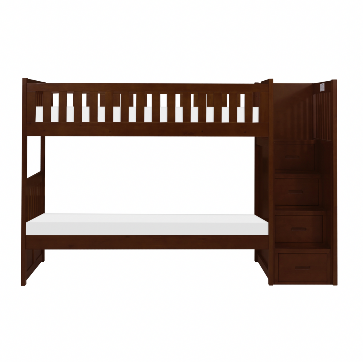 Rowe Dark Cherry Twin/Twin Step Bunk Bed from Homelegance - Luna Furniture