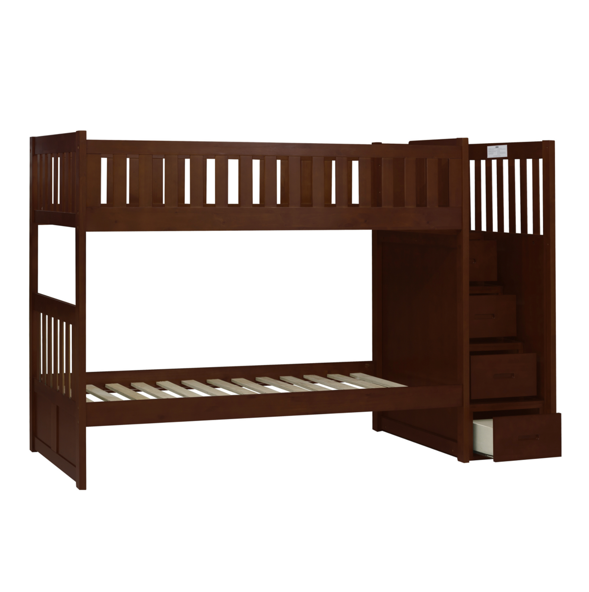 Rowe Dark Cherry Twin/Twin Step Bunk Bed from Homelegance - Luna Furniture