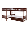 Rowe Dark Cherry Twin Corner Bunk Bed with Twin Trundle