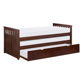Rowe Dark Cherry Twin/Twin Bed with Twin Trundle from Homelegance - Luna Furniture