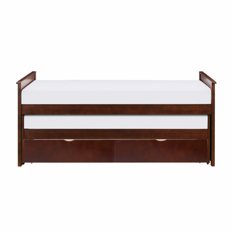 Rowe Dark Cherry Twin/Twin Bed with Storage Boxes from Homelegance - Luna Furniture