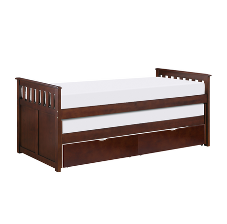 Rowe Dark Cherry Twin/Twin Bed with Storage Boxes from Homelegance - Luna Furniture