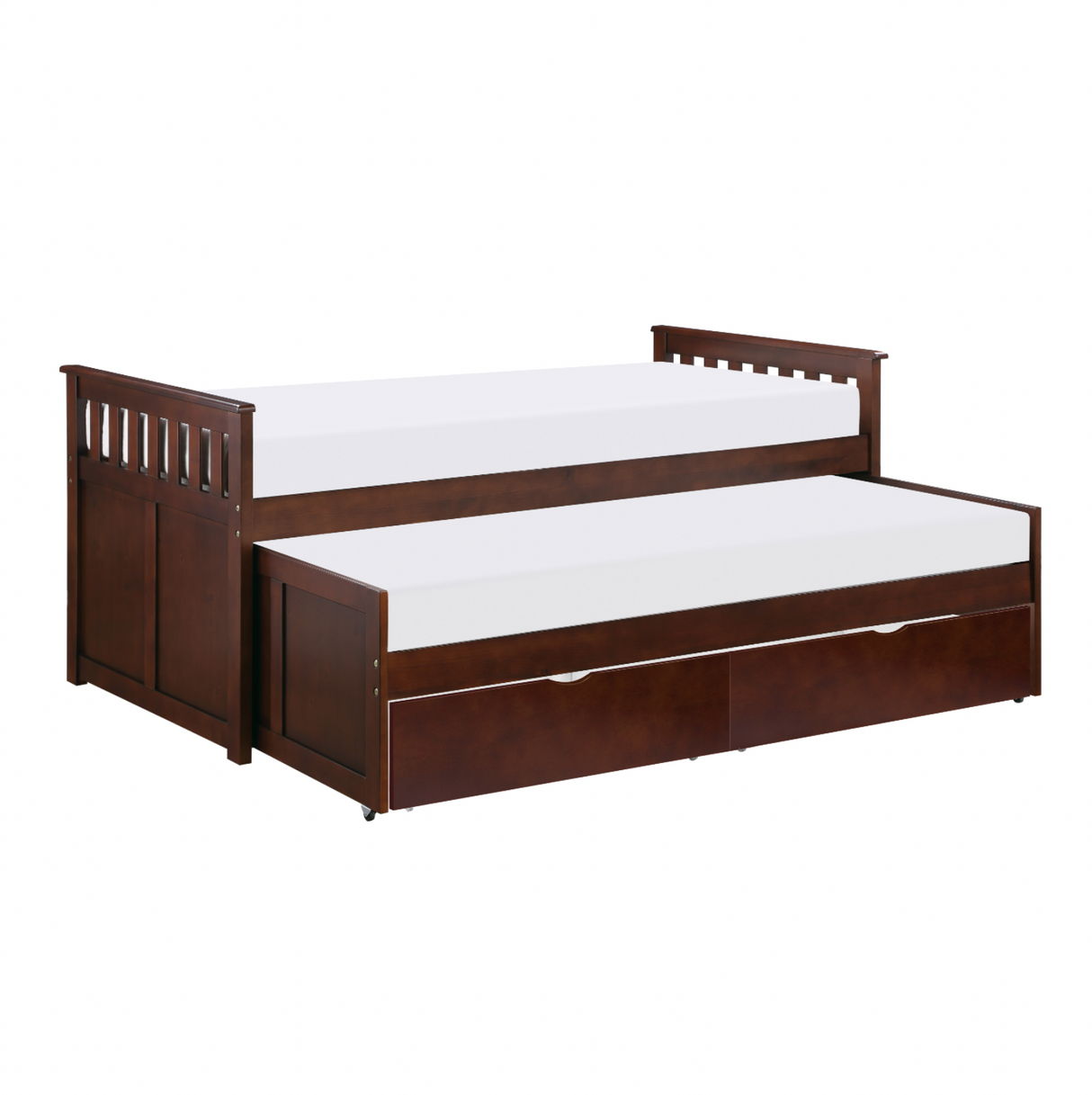 Rowe Dark Cherry Twin/Twin Bed with Storage Boxes from Homelegance - Luna Furniture