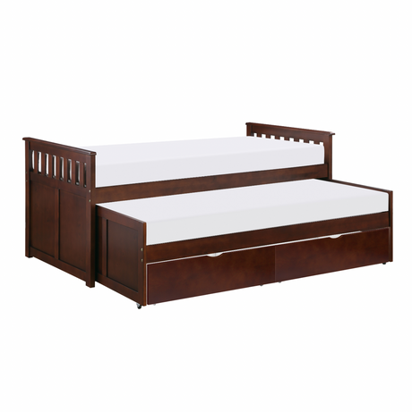 Rowe Dark Cherry Twin/Twin Bed with Storage Boxes from Homelegance - Luna Furniture