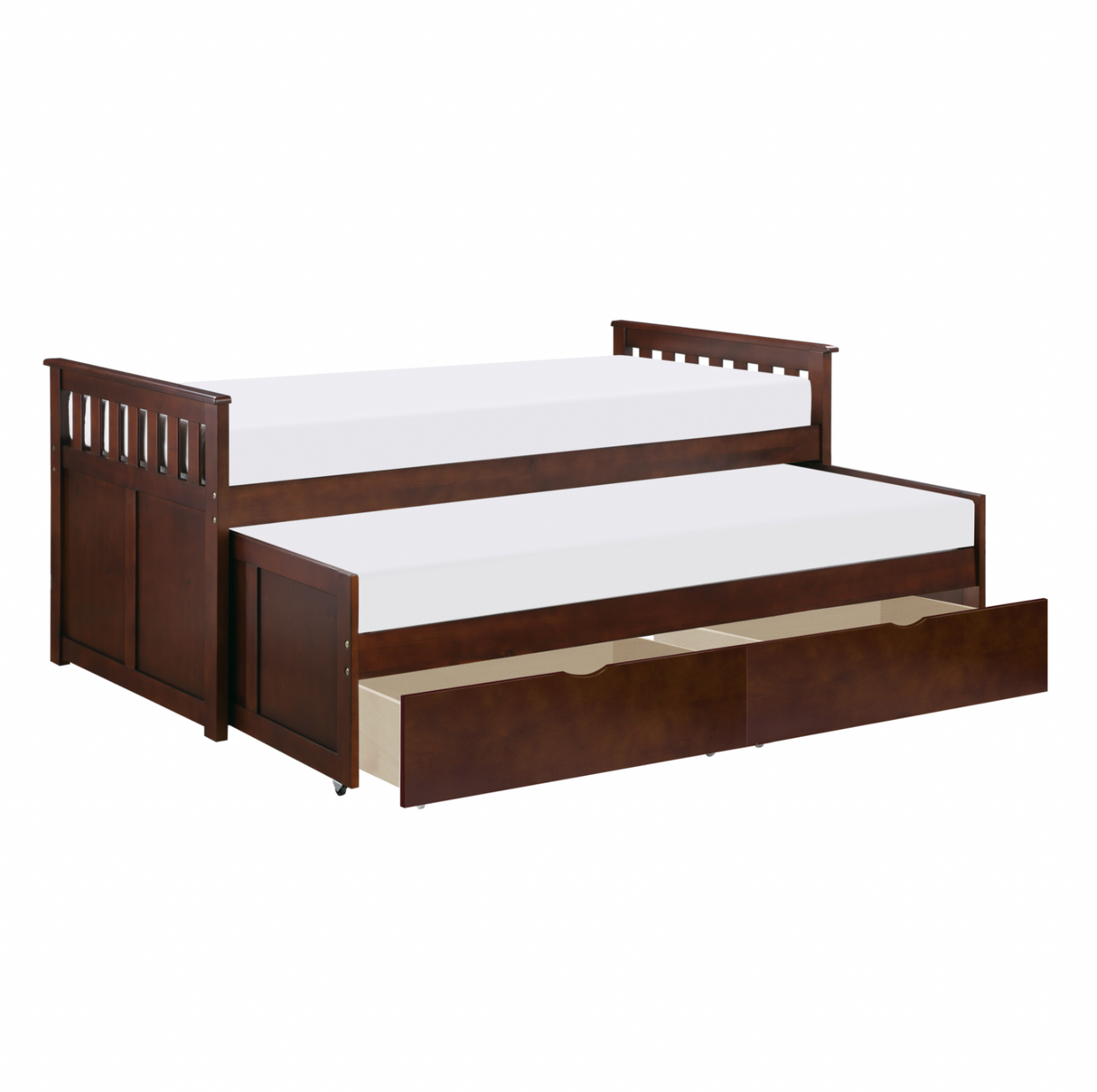 Rowe Dark Cherry Twin/Twin Bed with Storage Boxes from Homelegance - Luna Furniture