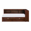 Rowe Dark Cherry Twin Bookcase Corner Bed with Twin Trundle