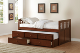 Rowe Dark Cherry Twin Captains Trundle Bed from Homelegance - Luna Furniture