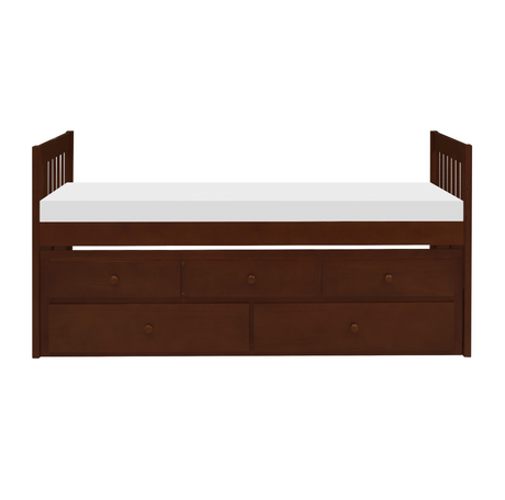 Rowe Dark Cherry Twin Captains Trundle Bed from Homelegance - Luna Furniture