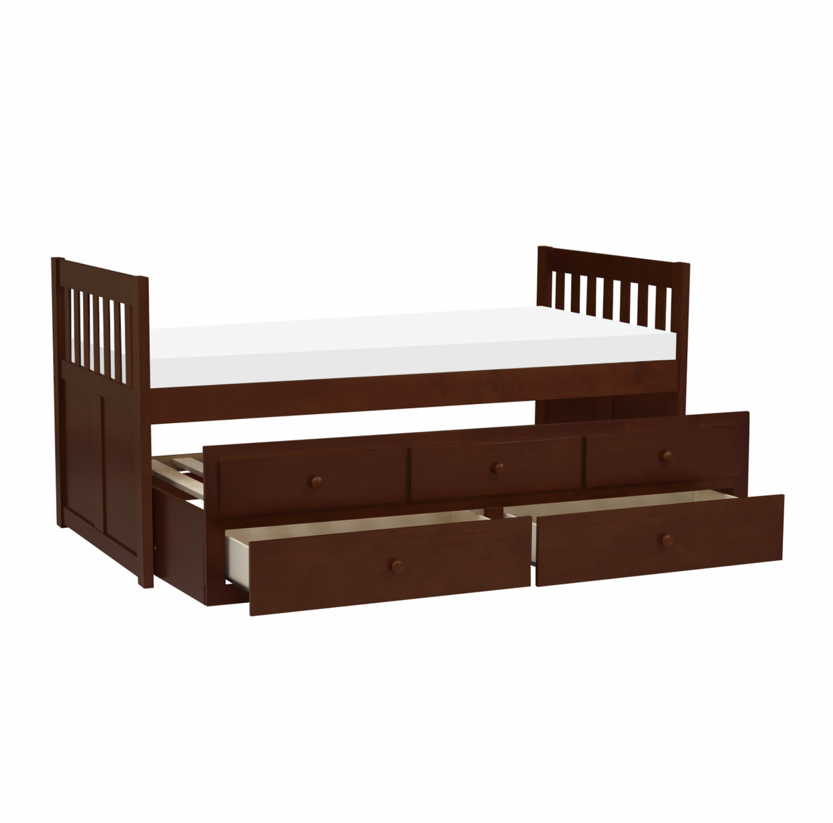 Rowe Dark Cherry Twin Captains Trundle Bed from Homelegance - Luna Furniture