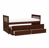 Rowe Dark Cherry Twin Captains Trundle Bed from Homelegance - Luna Furniture