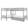 Orion Gray Twin Corner Bunk Bed with Storage Boxes