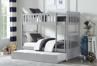 Orion Gray Twin/Twin Bunk Bed with Twin Trundle