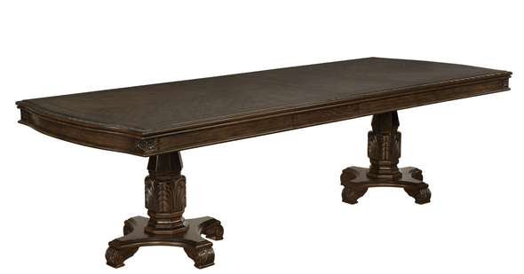 Neo Renaissance Dark Oak Formal Extendable Dining Table