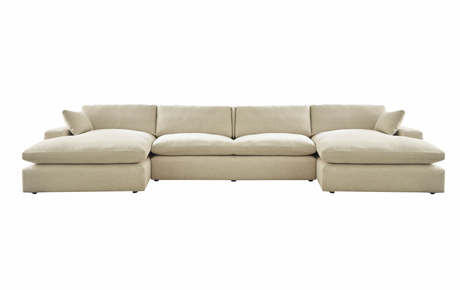 Elyza Linen 4-Piece Double Chaise Sectional
