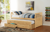 Bartly Pine Twin/Twin Trundle Bed from Homelegance - Luna Furniture