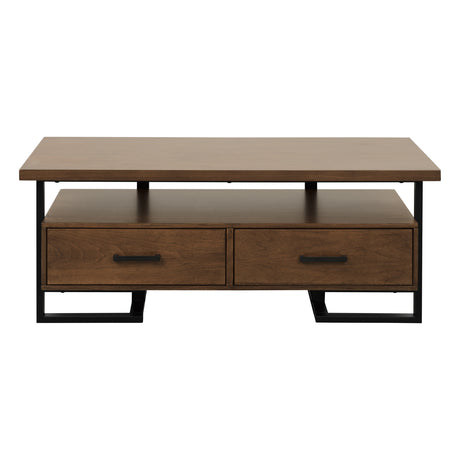 Sedley Walnut/Rustic Black Cocktail Table from Homelegance - Luna Furniture