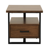 Sedley Walnut/Rustic Black End Table from Homelegance - Luna Furniture