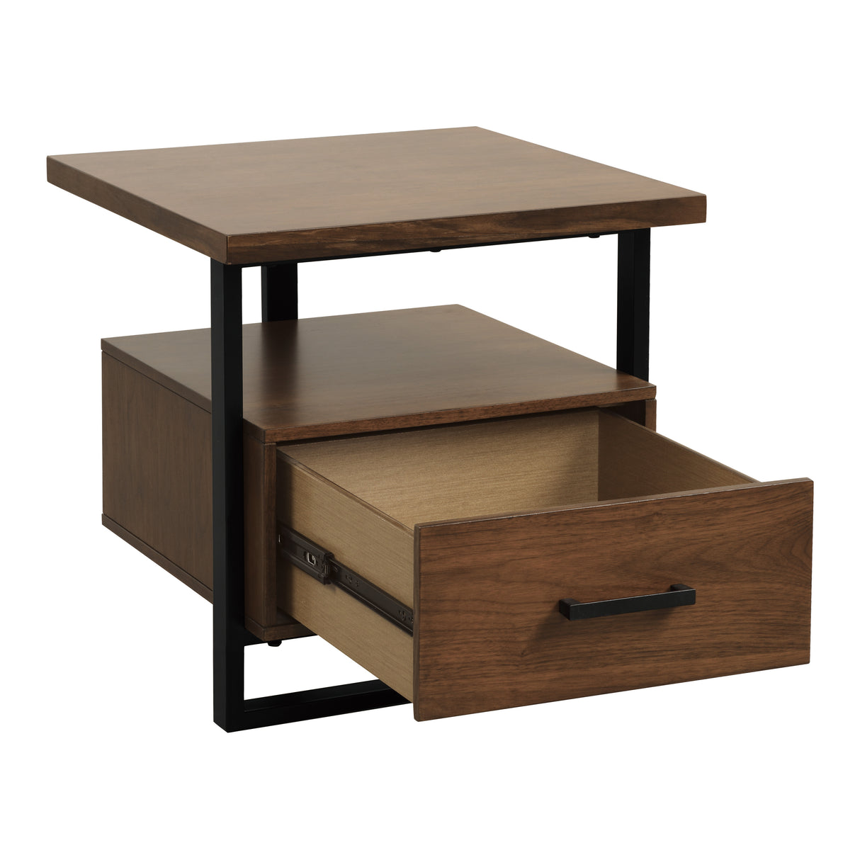 Sedley Walnut/Rustic Black End Table from Homelegance - Luna Furniture