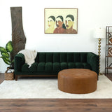Seletar Mid-Century Modern Tan Leather Ottoman from Midinmod - Luna Furniture