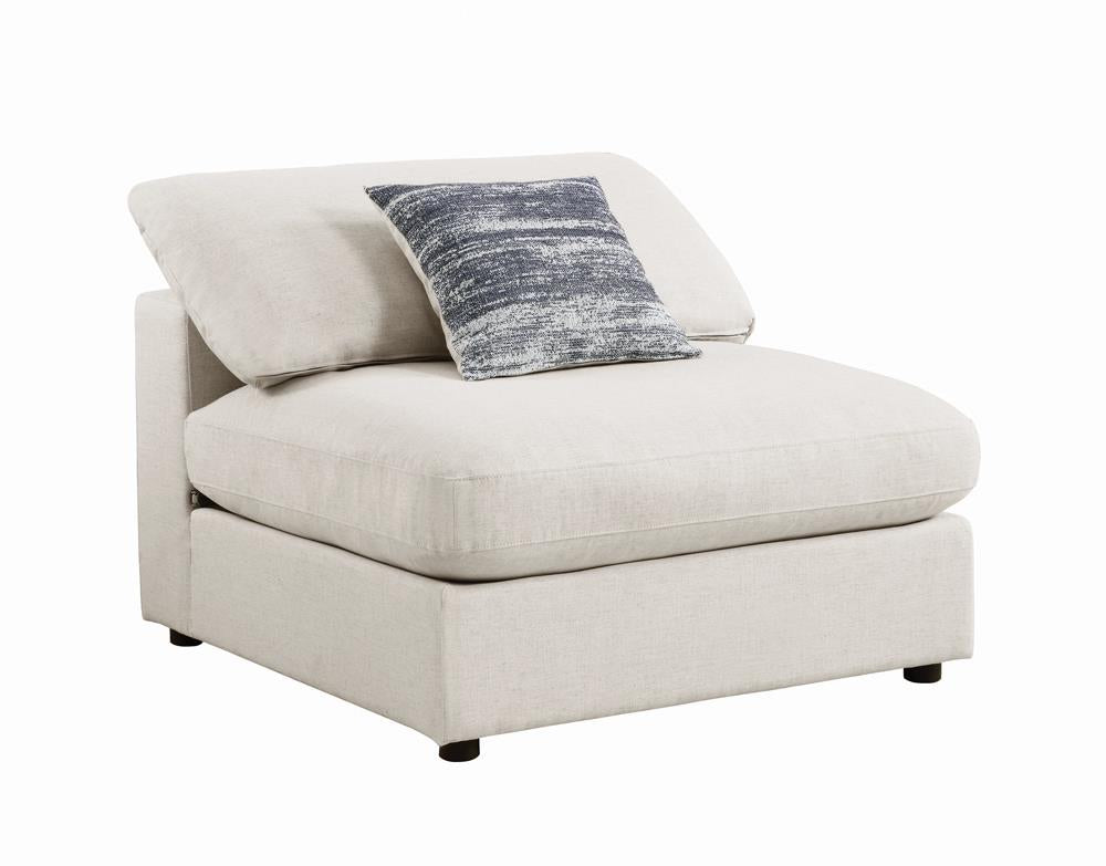 Serene Beige Upholstered Armless Chair from Coaster - Luna Furniture