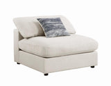 Serene Beige Upholstered Armless Chair from Coaster - Luna Furniture