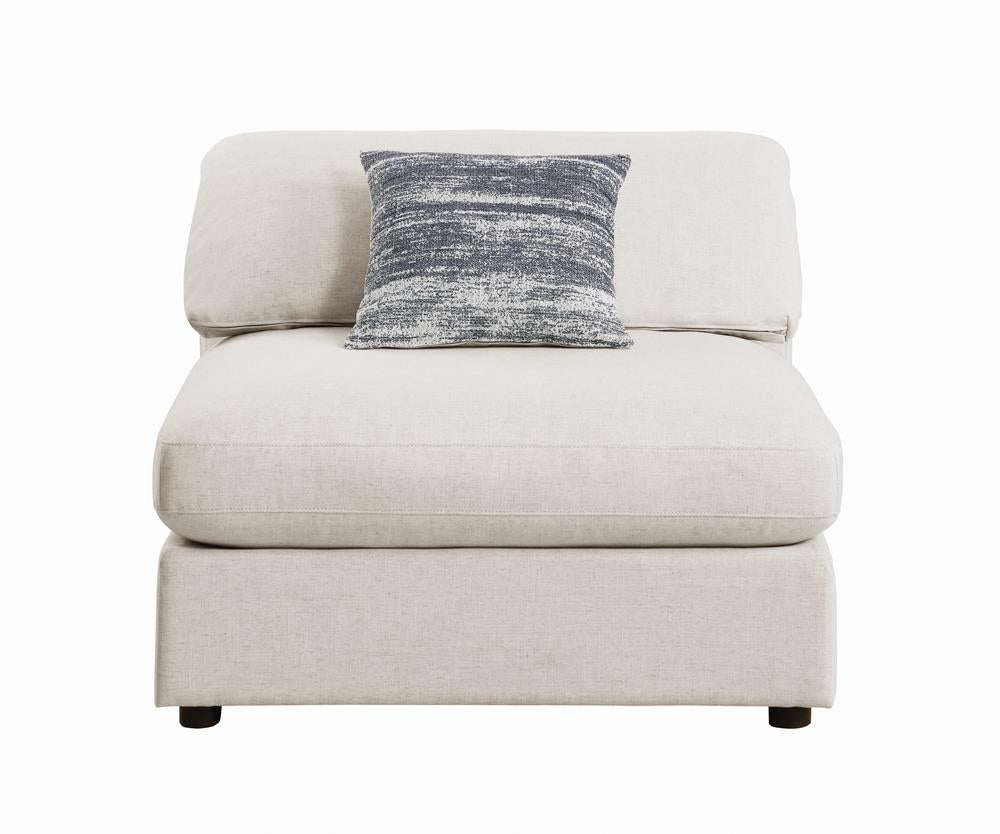 Serene Beige Upholstered Armless Chair from Coaster - Luna Furniture