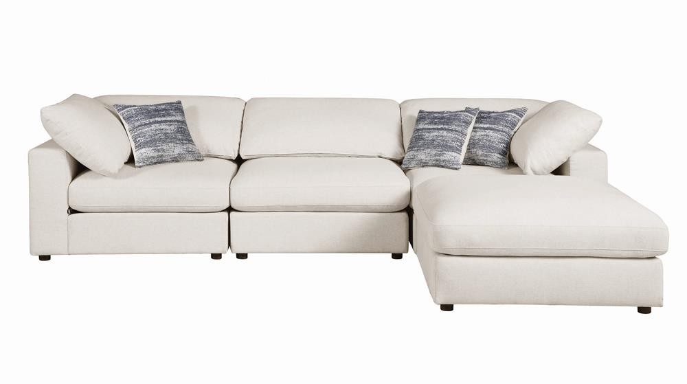 Serene Beige Upholstered Armless Chair from Coaster - Luna Furniture