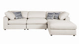 Serene Beige Upholstered Armless Chair from Coaster - Luna Furniture