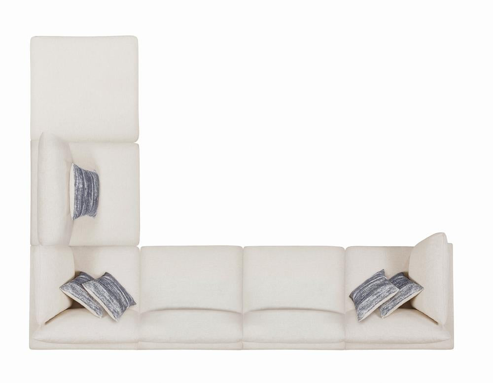 Serene Beige Upholstered Armless Chair from Coaster - Luna Furniture